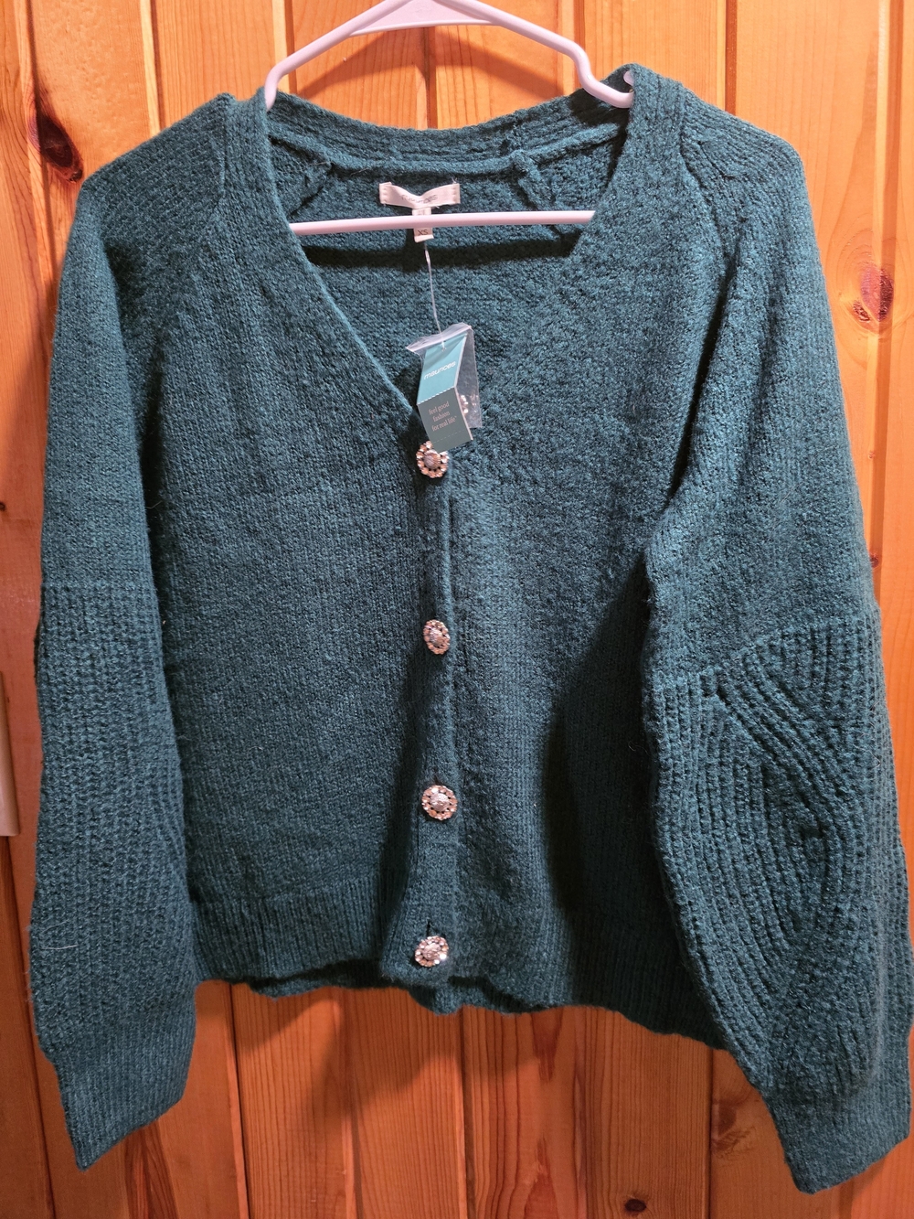 Maurices Teal V-Neck Button Front Cardigan NWT XS